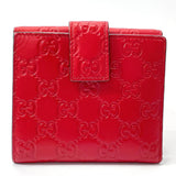 GUCCI Tri-fold wallet 406925 Double Sided wallet Sima leather Red Women Used - JP-BRANDS.com
