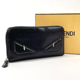 FENDI purse 7M0210 Zip Around Bag Bugs monster leather Black mens Used - JP-BRANDS.com