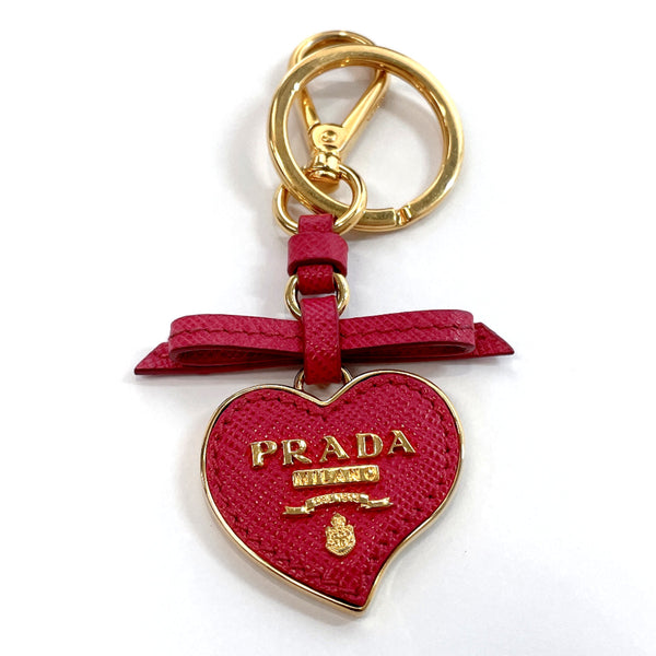 PRADA key ring Safiano leather/metal pink Women Used