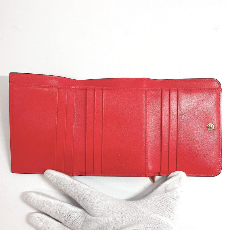 Christian Louboutin Tri-fold wallet Studs leather Black Black Women Used - JP-BRANDS.com