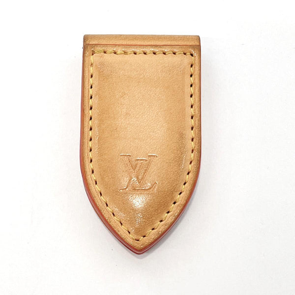 Louis Vuitton Brown Tanned Leather LV Logo Magnetic Money Clip +