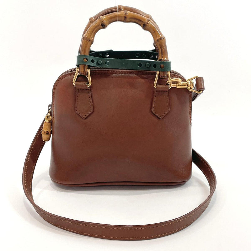GUCCI Shoulder Bag 007・2865 Bamboo 2way leather/Bamboo Brown Women Used - JP-BRANDS.com