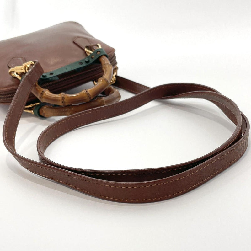GUCCI Shoulder Bag 007・2865 Bamboo 2way leather/Bamboo Brown