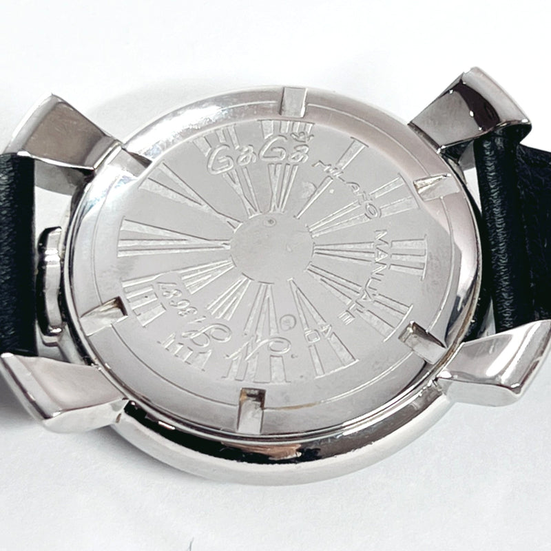 Gaga Milano Watches 13687 Manuare 40 quartz Stainless Steel/leather Silver Silver unisex Used