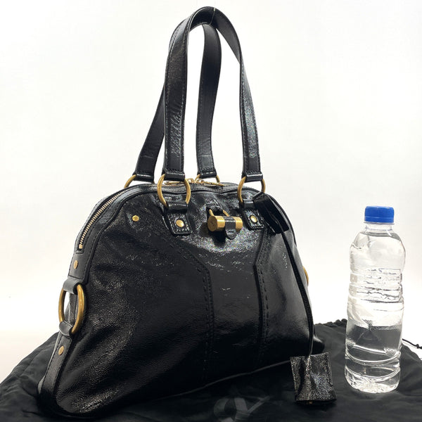 YVES SAINT LAURENT Handbag 156465 Muse Patent leather Black Women Used