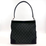 GUCCI Shoulder Bag 143745 GG canvas/leather Black Women Used