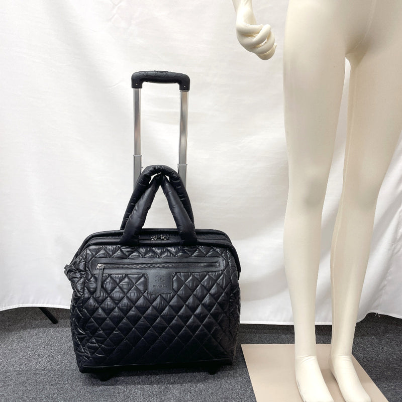 CHANEL COCO COCOON Nylon Tote Bag Black Women Authentic Used from Japan