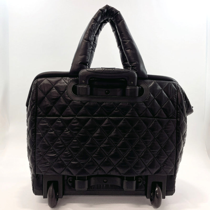 Chanel Black Quilted Nylon Coco Cocoon Trolley Rolling Case - Yoogi's Closet