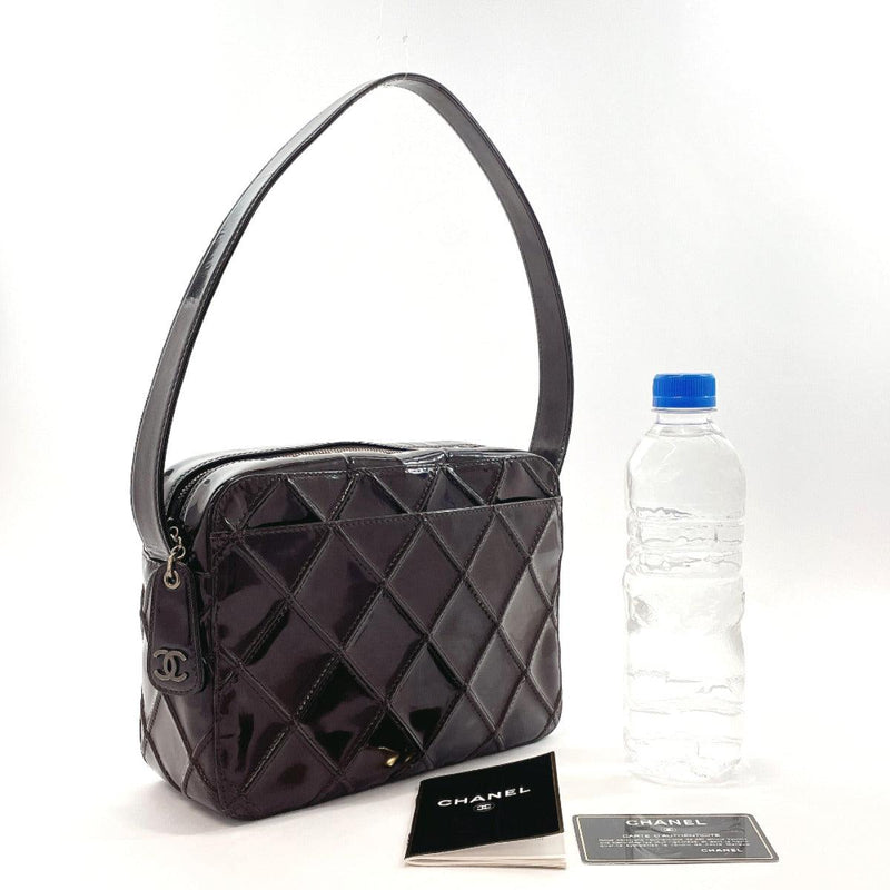 CHANEL Shoulder Bag Patent leather Dark brown Women Used - JP-BRANDS.com