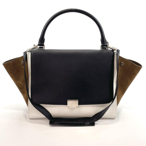 CELINE Handbag S-CE-0113 Trapeze leather/Suede Black Black Women Used - JP-BRANDS.com