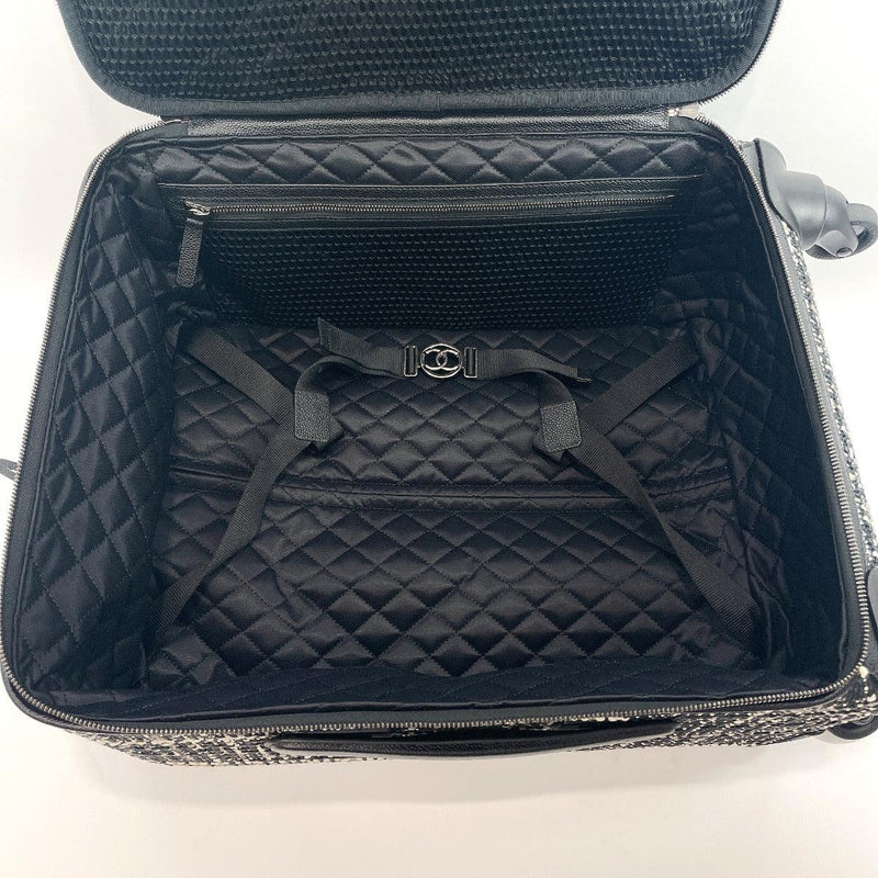 CHANEL Carry Bag A69910 COCO Mark tweed/leather Black Black Women Used - JP-BRANDS.com
