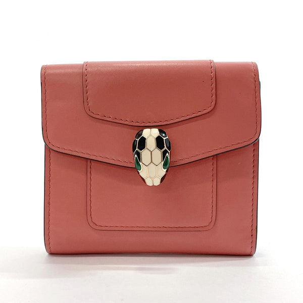 BVLGARI Tri-fold wallet 291398 Serpenti Forever Double Sided leather pink Women Used - JP-BRANDS.com