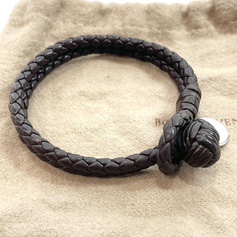 BOTTEGAVENETA bracelet Intrecciato leather Dark brown unisex Used - JP-BRANDS.com