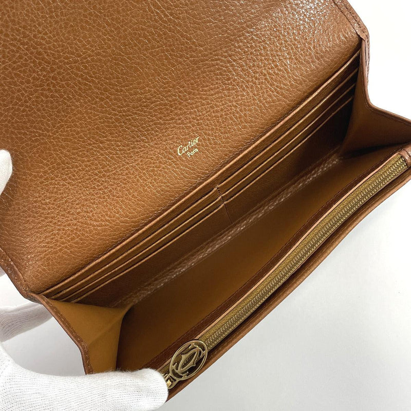 CARTIER purse L3000815 Marcello Punching logo leather Brown Women Used - JP-BRANDS.com