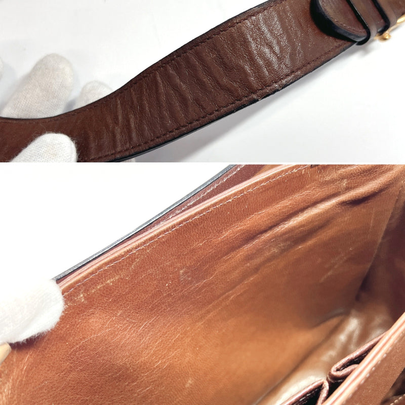 CELINE Shoulder Bag Carriage hardware canvas/leather beige beige Women Used