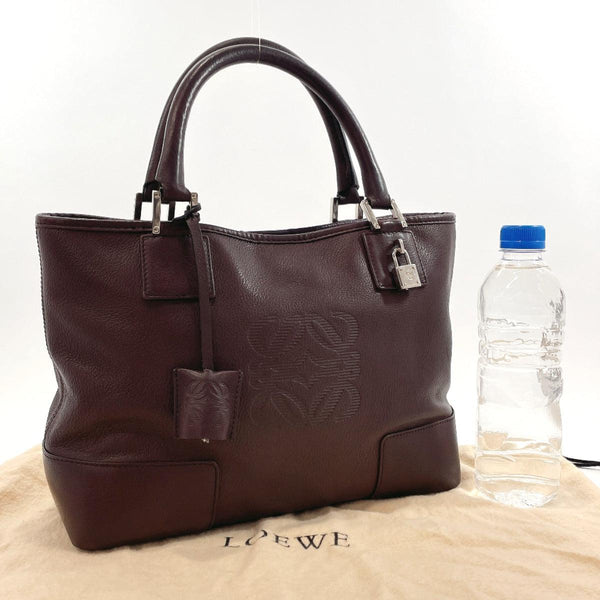 LOEWE Handbag anagram leather Brown Women Used - JP-BRANDS.com