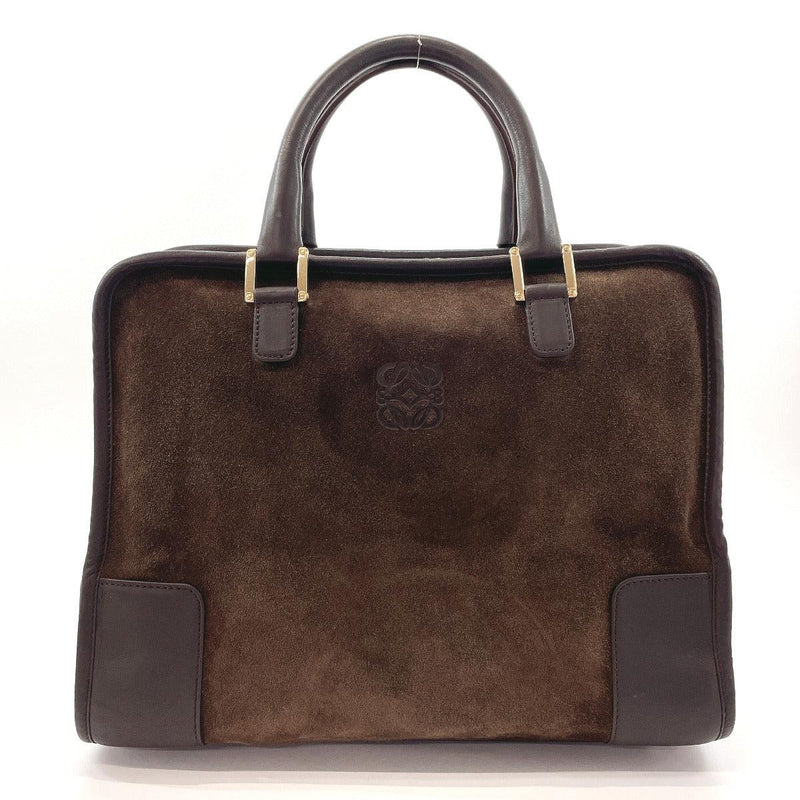 LOEWE Handbag Amazona 32 Suede/leather Dark brown Women Used - JP-BRANDS.com