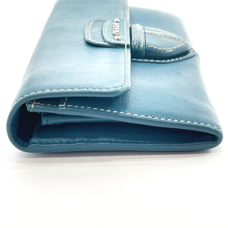 PRADA purse leather blue Women Used