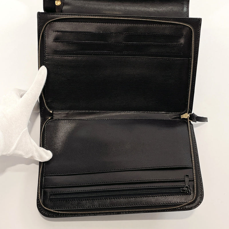 CELINE Clutch bag MC95 leather Black unisex Used