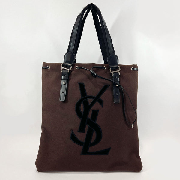 Yves Saint Laurent shoulder bag vintage PVC x leather Camel x Black USED