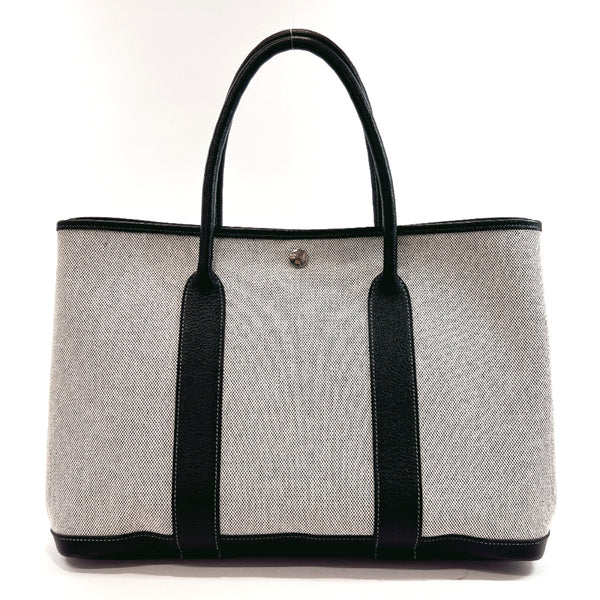 HERMES Tote Bag Garden party PM Tower ash/leather gray gray □H Women Used