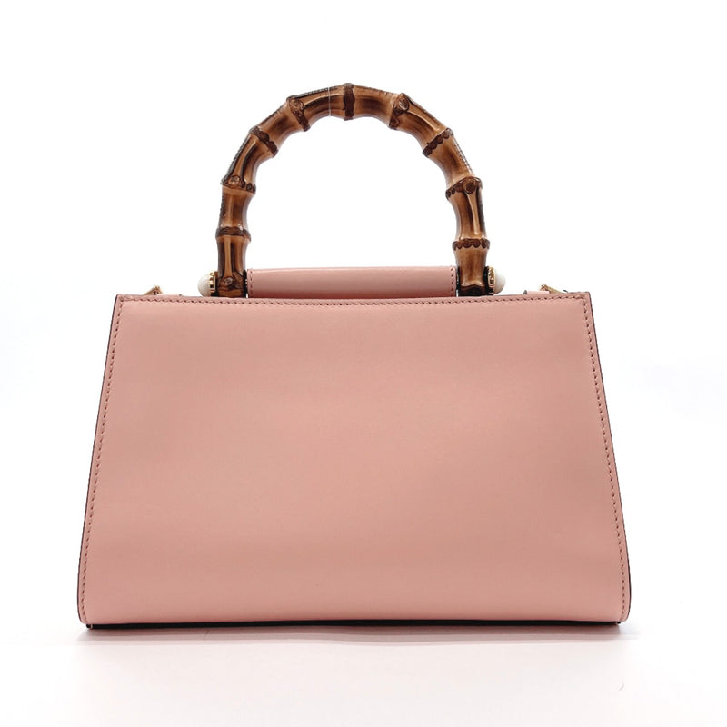 GUCCI Handbag 470271 Nim Fair leather/Bamboo pink Women Used