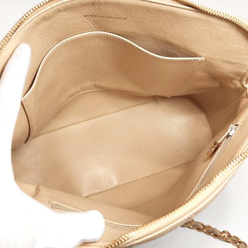 CHANEL Shoulder Bag Chain back lambskin beige Women Used