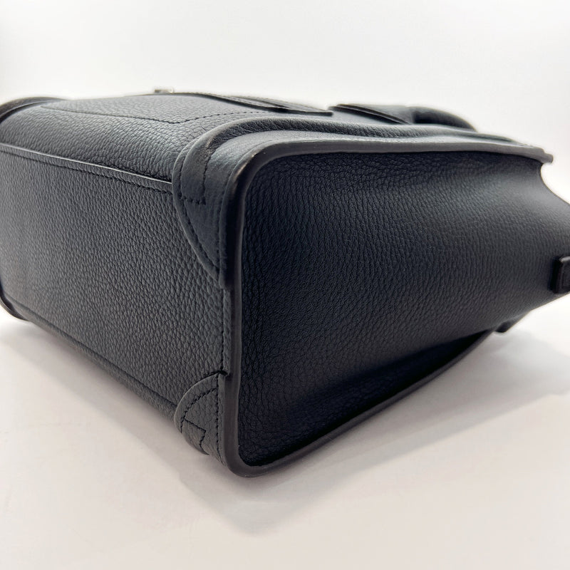 CELINE Handbag Luggage nano leather Black Women Used