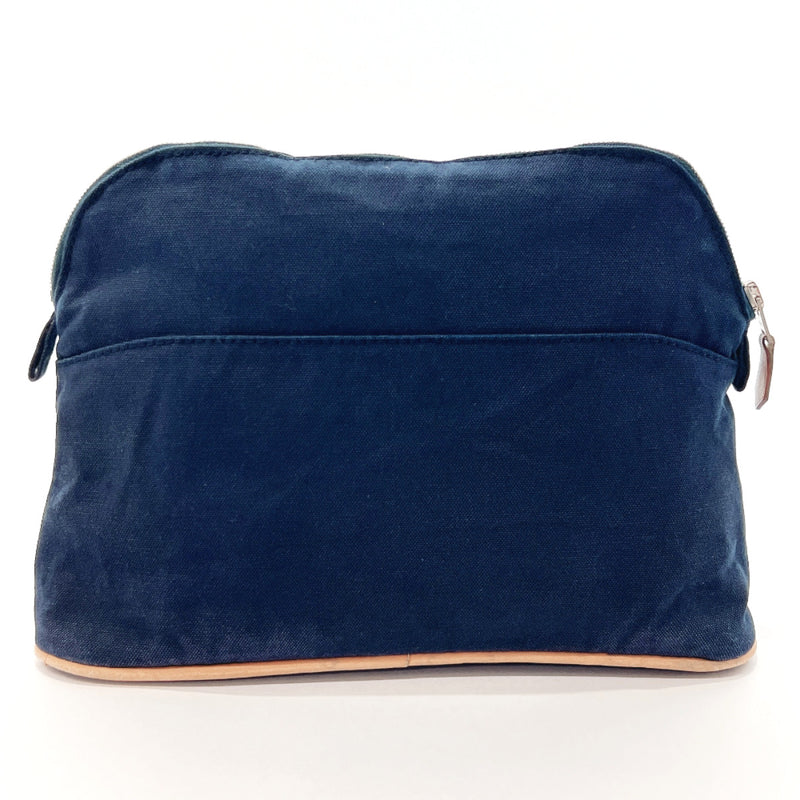 HERMES Pouch Bolide pouch cotton Navy Women Used