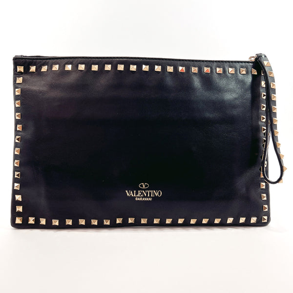 VALENTINO GARAVANI Clutch bag HWB00147-ABOL01 Rock studs leather Black BFH147BOL1 Women Used