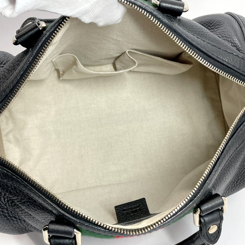 GUCCI Boston bag 247205 Sherry line leather Black unisex Used