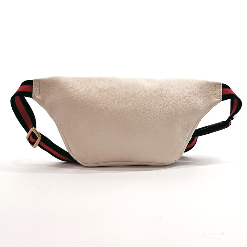GUCCI Waist bag 527792 Small belt bag Sherry line leather Ivory Ivory unisex Used