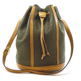 Christian Dior Shoulder Bag drawstring back leather green green Women Used