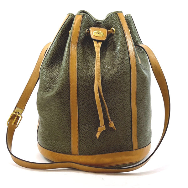Christian Dior Shoulder Bag drawstring back leather green green Women Used