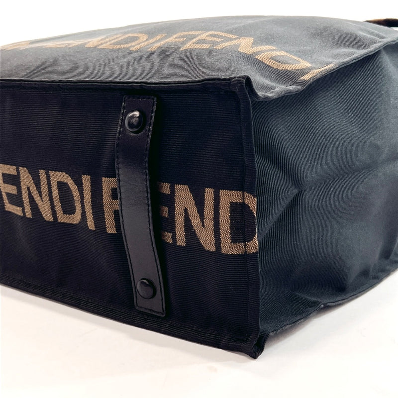Fendi Bag Nylon Tote Authentic Hand Bag Logo Black Used Vintage