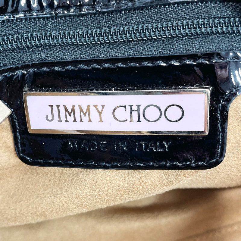 JIMMY CHOO Shoulder Bag Sky peace mark enamel Black Women Used
