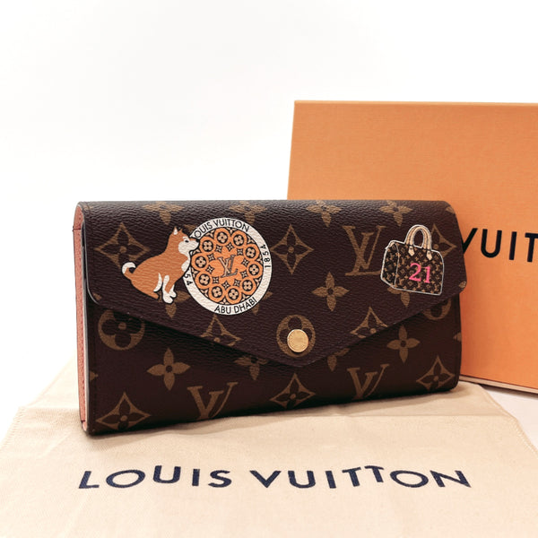LOUIS VUITTON purse M62235 Portefeiulle Sarah Stamp MY LV WORLD TOUR Monogram canvas Brown Women Used