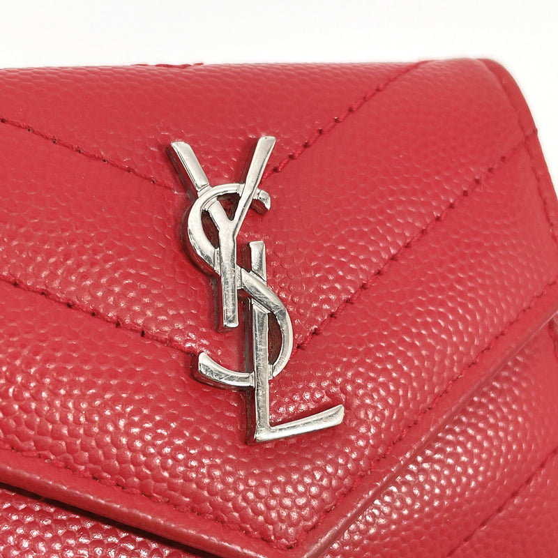 SAINT LAURENT Tri-fold wallet 505118 Compact wallet leather Red