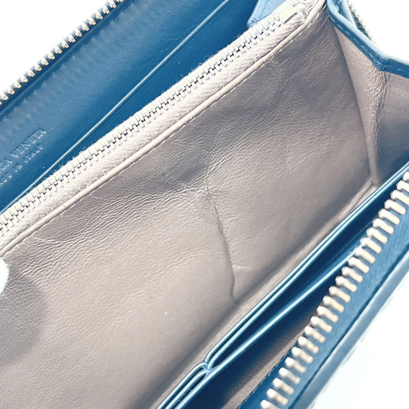 BOTTEGAVENETA purse Intrecciato Zip Around leather Navy mens Used