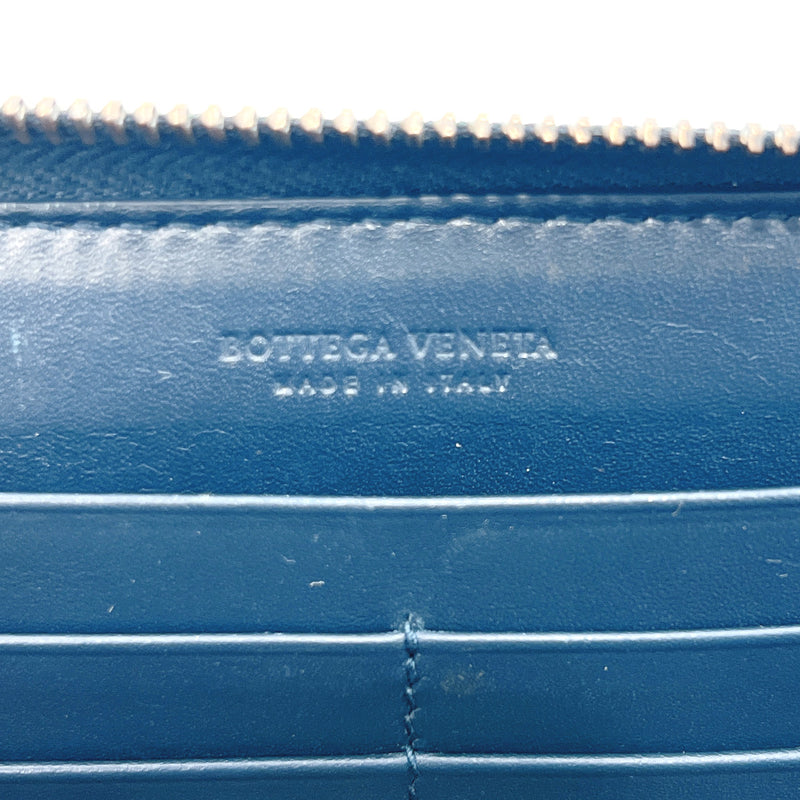 BOTTEGAVENETA purse Intrecciato Zip Around leather Navy mens Used