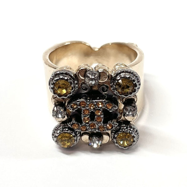 CHANEL Ring vintage ring metal/Rhinestone #13(JP Size) gold 06P Women Used