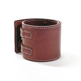 HERMES Bangle leather Brown □F Women Used