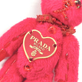 PRADA key ring 1AR976 Key ring bear acrylic/polyester Red Women Used