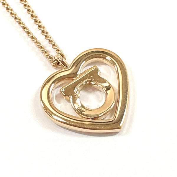 Salvatore Ferragamo Necklace Heart Gancini metal/Rhinestone gold Women Used