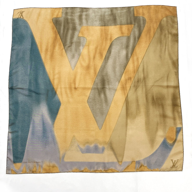 LOUIS VUITTON scarf silk khaki Women Used