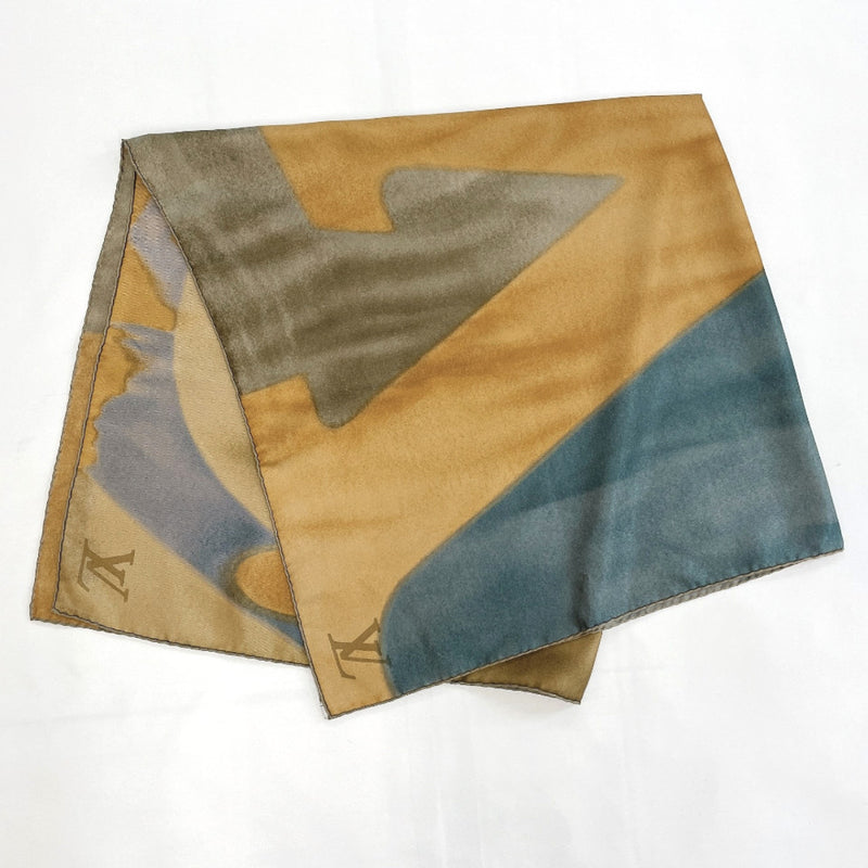 LOUIS VUITTON scarf silk khaki Women Used