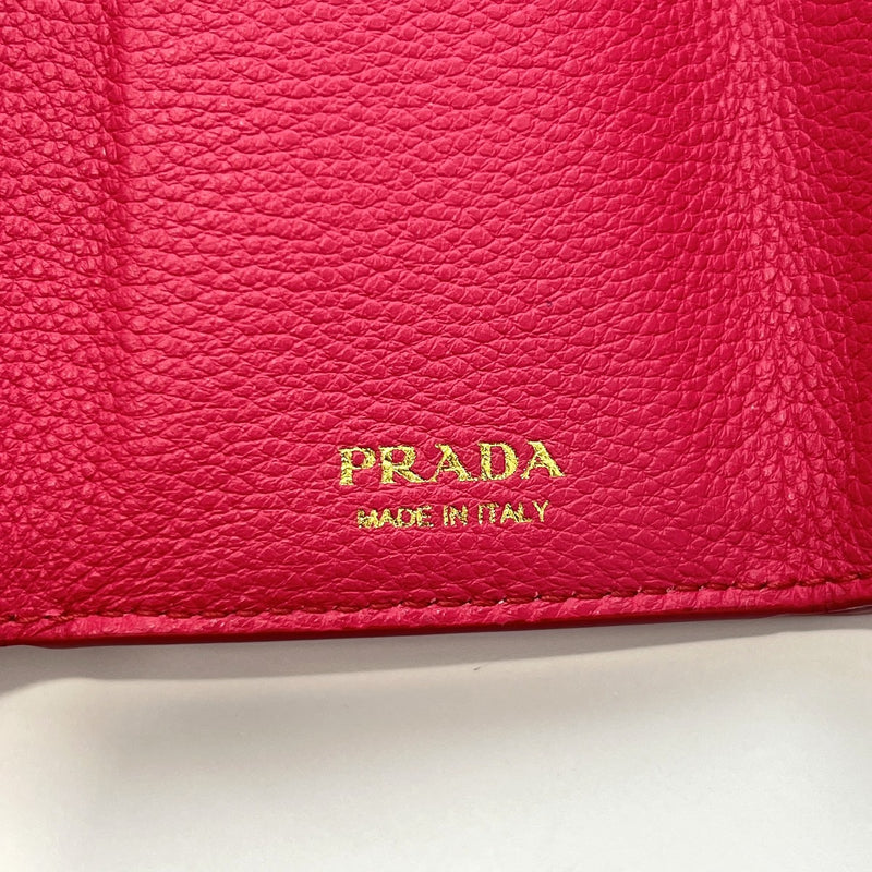 PRADA Tri-fold wallet 1MH021 leather pink Women Used