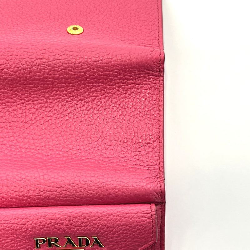 PRADA Tri-fold wallet 1MH021 leather pink Women Used
