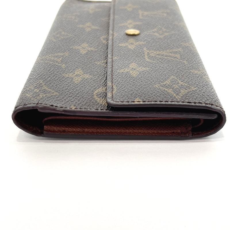 LOUIS VUITTON purse M61217 Portefeiulle International Tri-fold wallet Monogram canvas Brown unisex Used