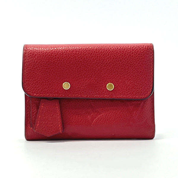 LOUIS VUITTON Tri-fold wallet M62185 Portefeiulle Ponneuf Monogram unplant Red Red Women Used